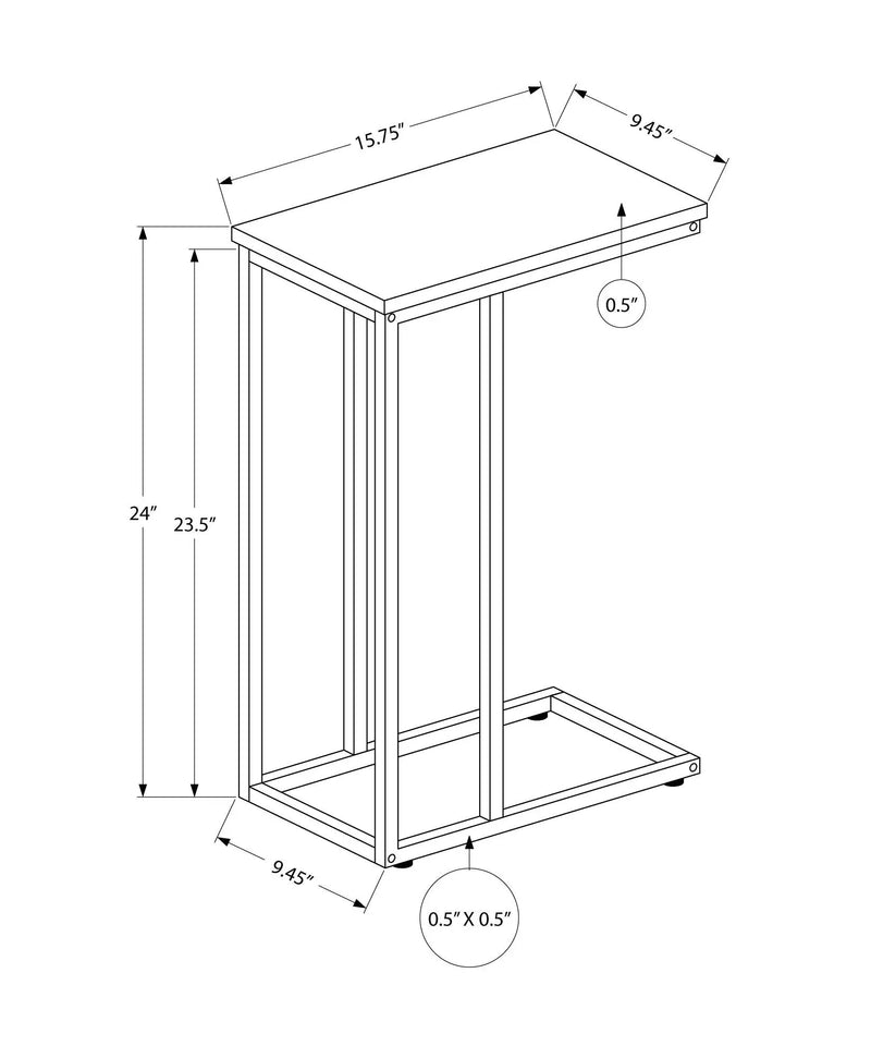 Accent Table, C-Shaped, Space-Saving Functionality by HouseOfZazla