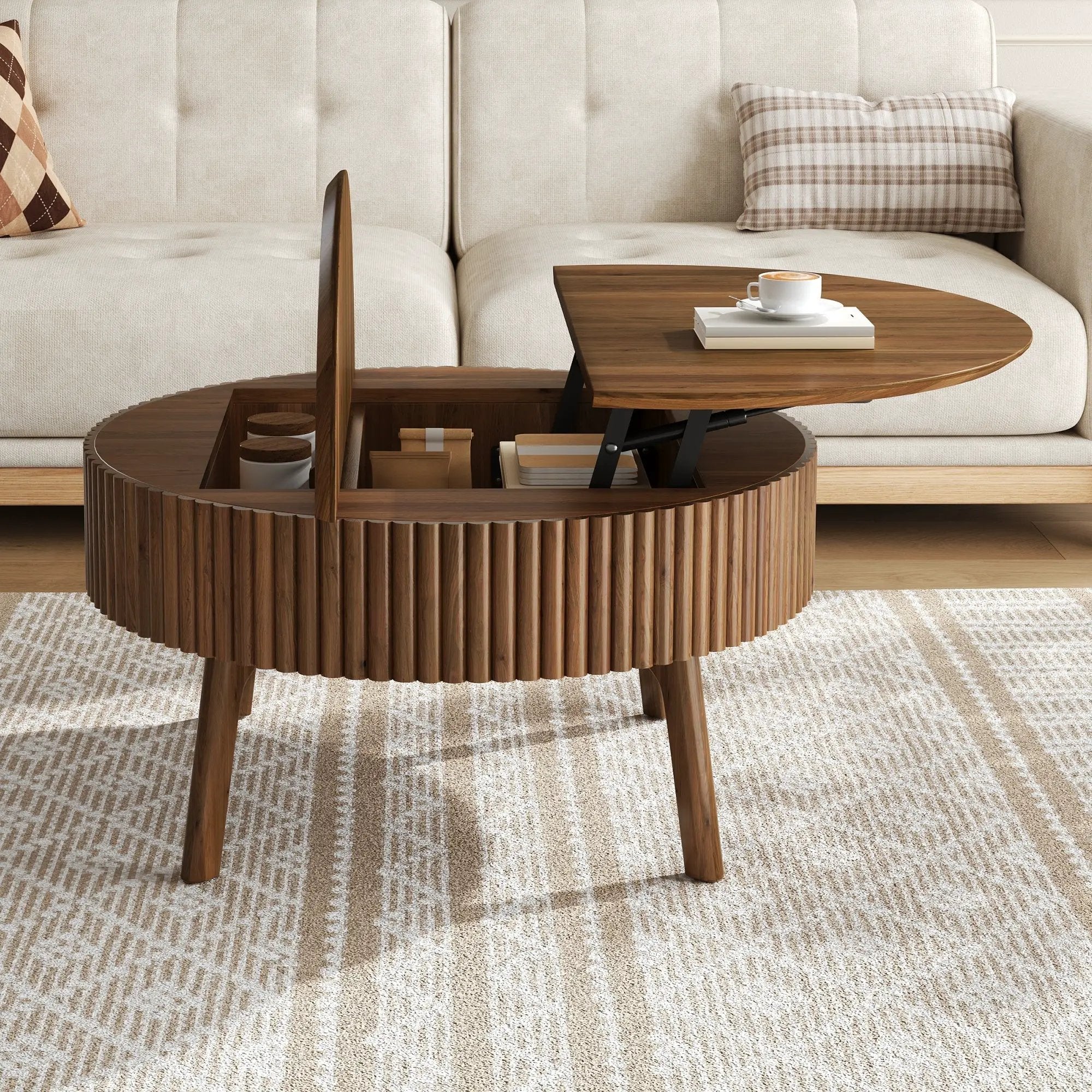 Modern Round Lift-Top Coffee Table by HouseOfZazla