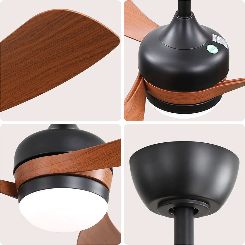 Ceiling Fan With 3 Blades, Remote Control, Reversible DC Motor, Noiseless Operation, 3 Downrods by HouseOfZazla