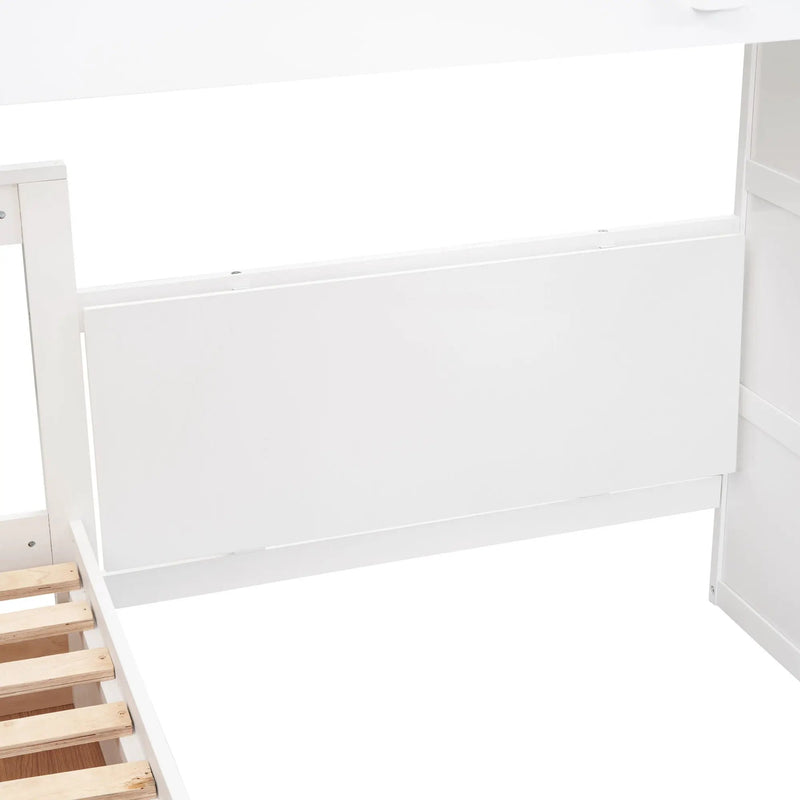 L Shaped Bunk Bed With 3 Drawers, Portable Desk And Wardrobe by HouseOfZazla