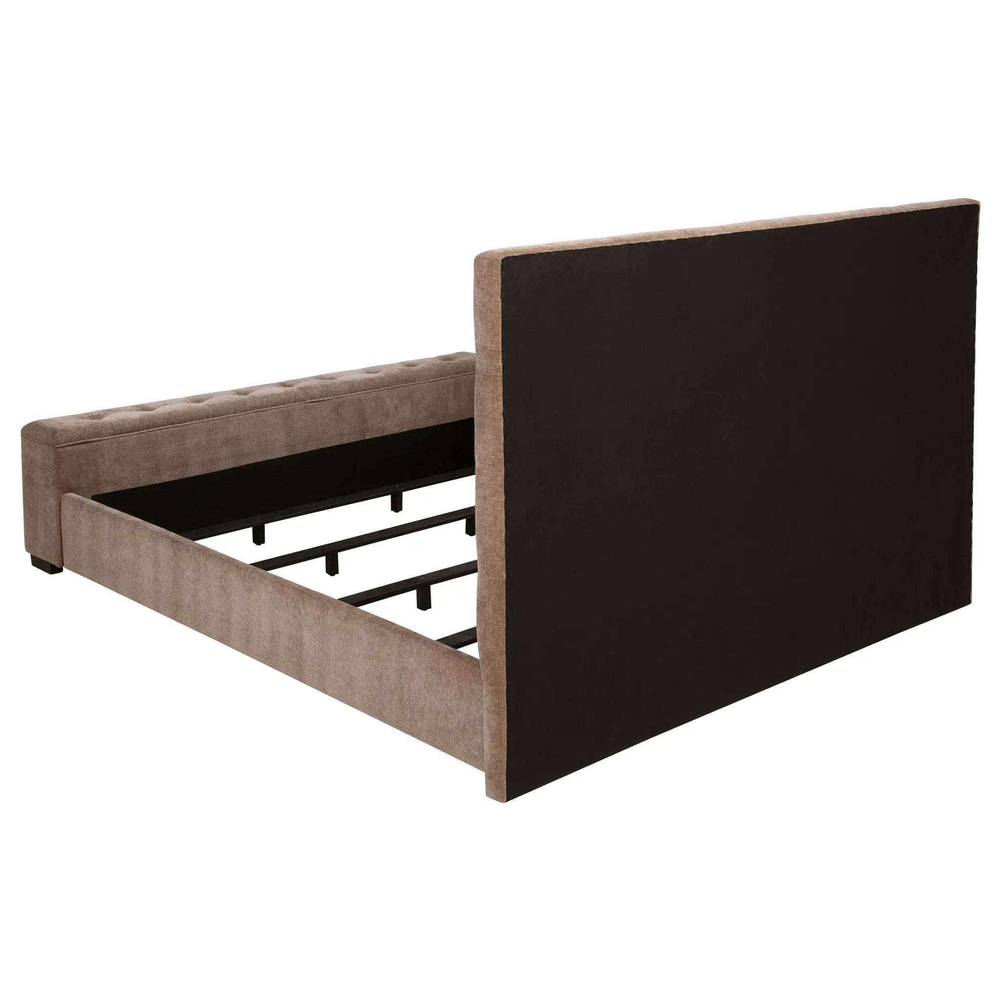 Senna Upholstered Eastern King Audio Flame Visualizer Bed Brown by Unique Piece Furniture