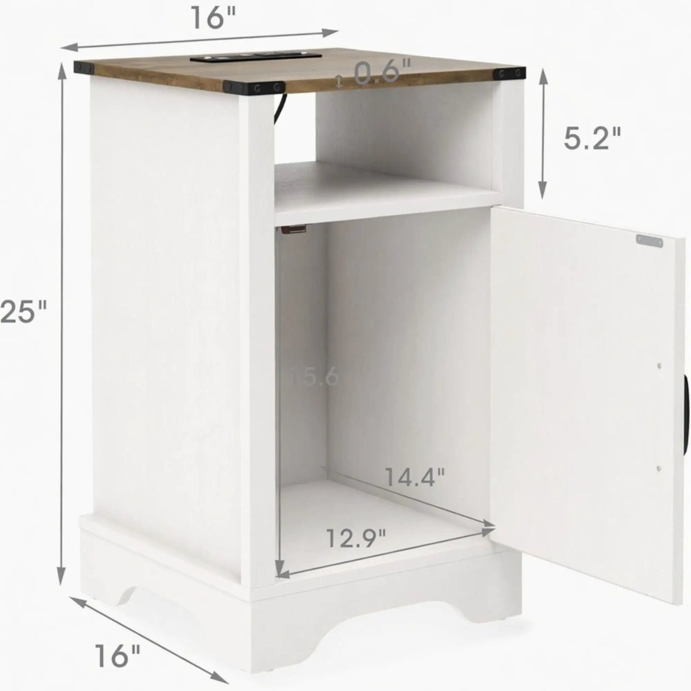 Farmhouse Nightstand With Charging Station & Storage by HouseOfZazla