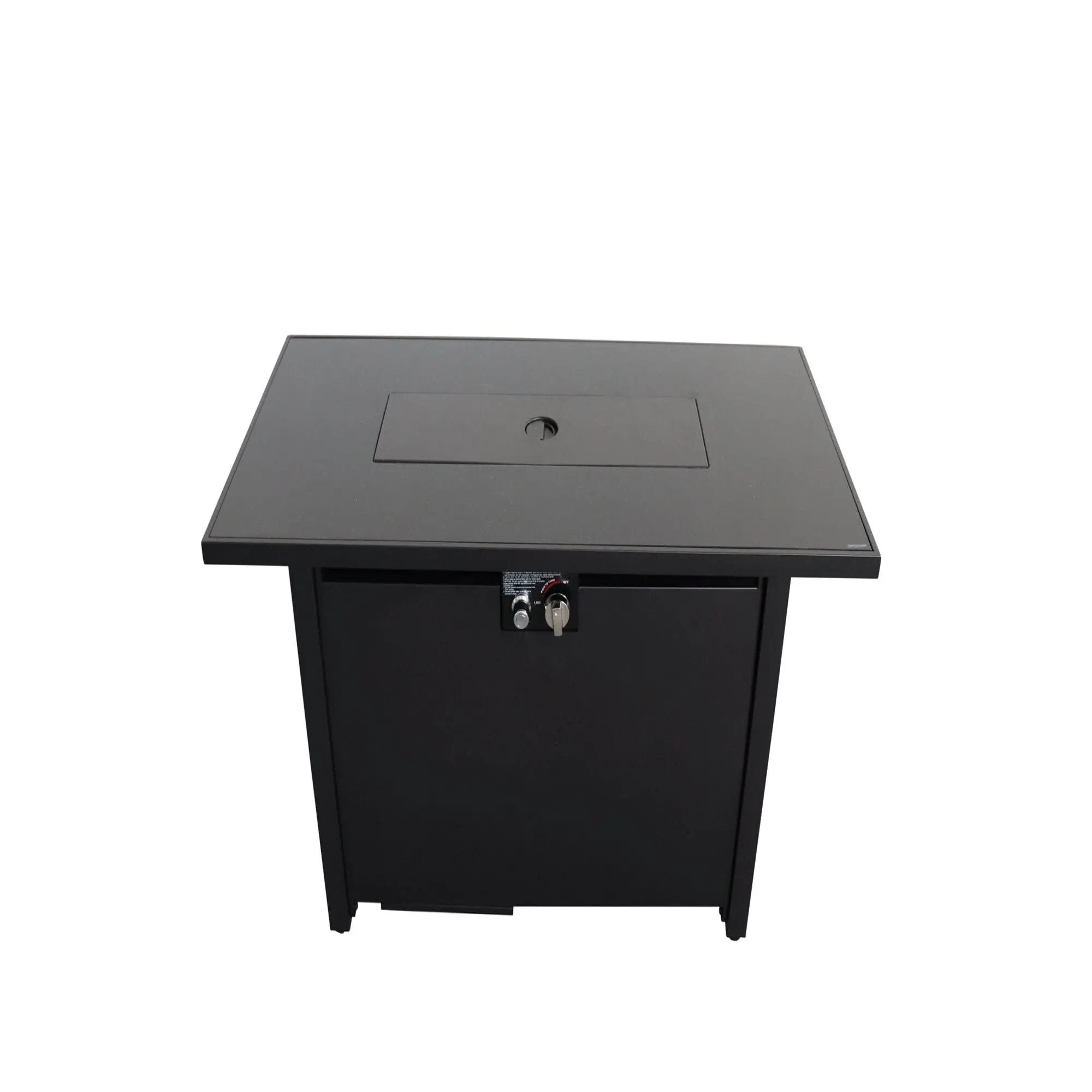 Outdoor Fire Pit Table With Lid - Black - Steel by Unique Piece Furniture
