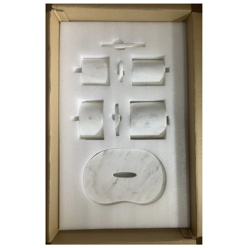 Elegant Natural Marble Bathroom Accessories Set by HouseOfZazla