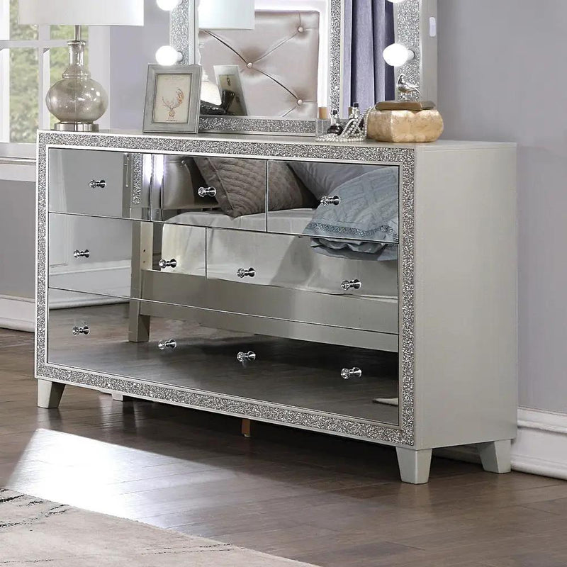 Sliverfluff - Dresser - Mirrored & Champagne by Unique Piece Furniture
