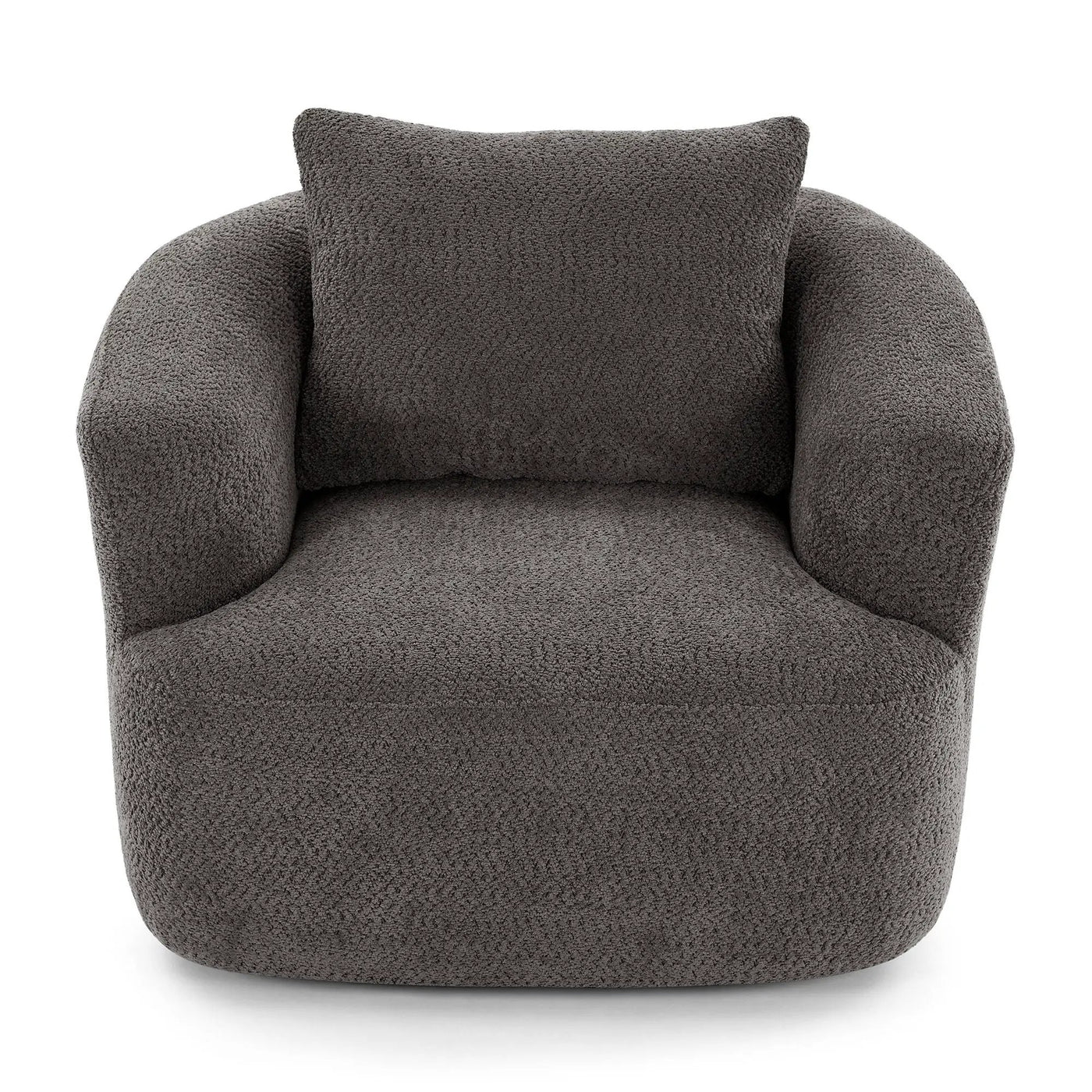 360° Swivel Barrel Sofa Chair With Throw Pillow, Upholstered Accent Chair by Unique Piece Furniture