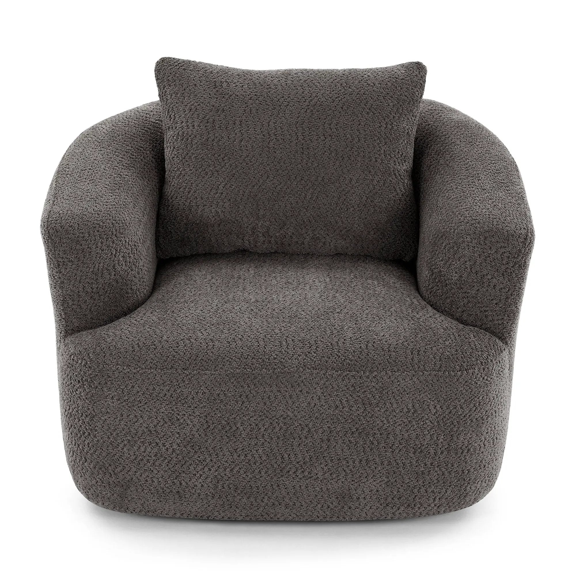 360° Swivel Barrel Sofa Chair With Throw Pillow, Upholstered Accent Chair by HouseOfZazla