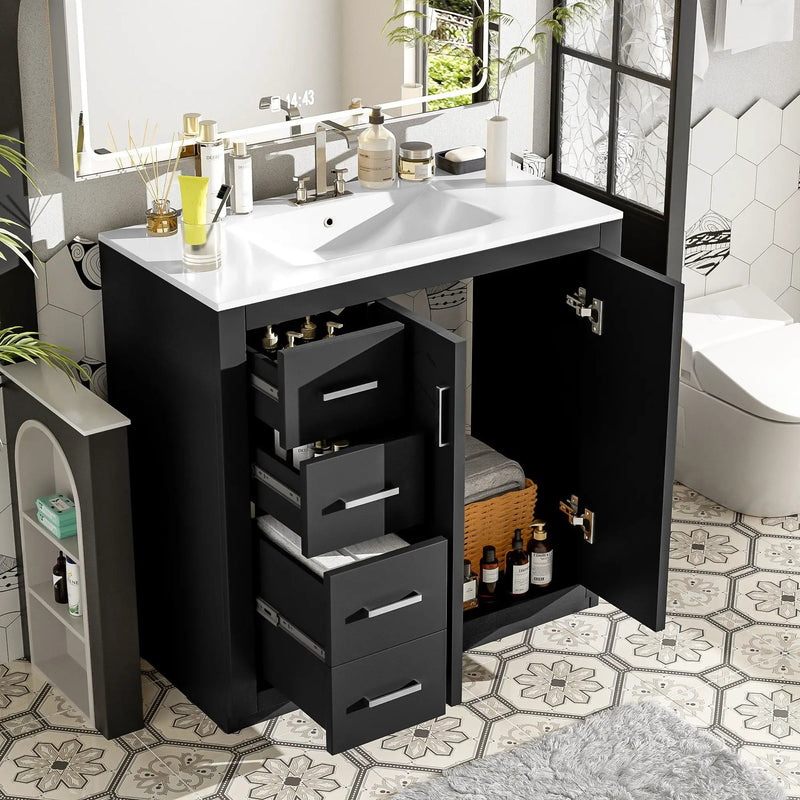 Bathroom Vanity With Sink Combo, Storage Cabinet, Freestanding Set With 3 Drawers & Soft Closing Doors by Unique Piece Furniture