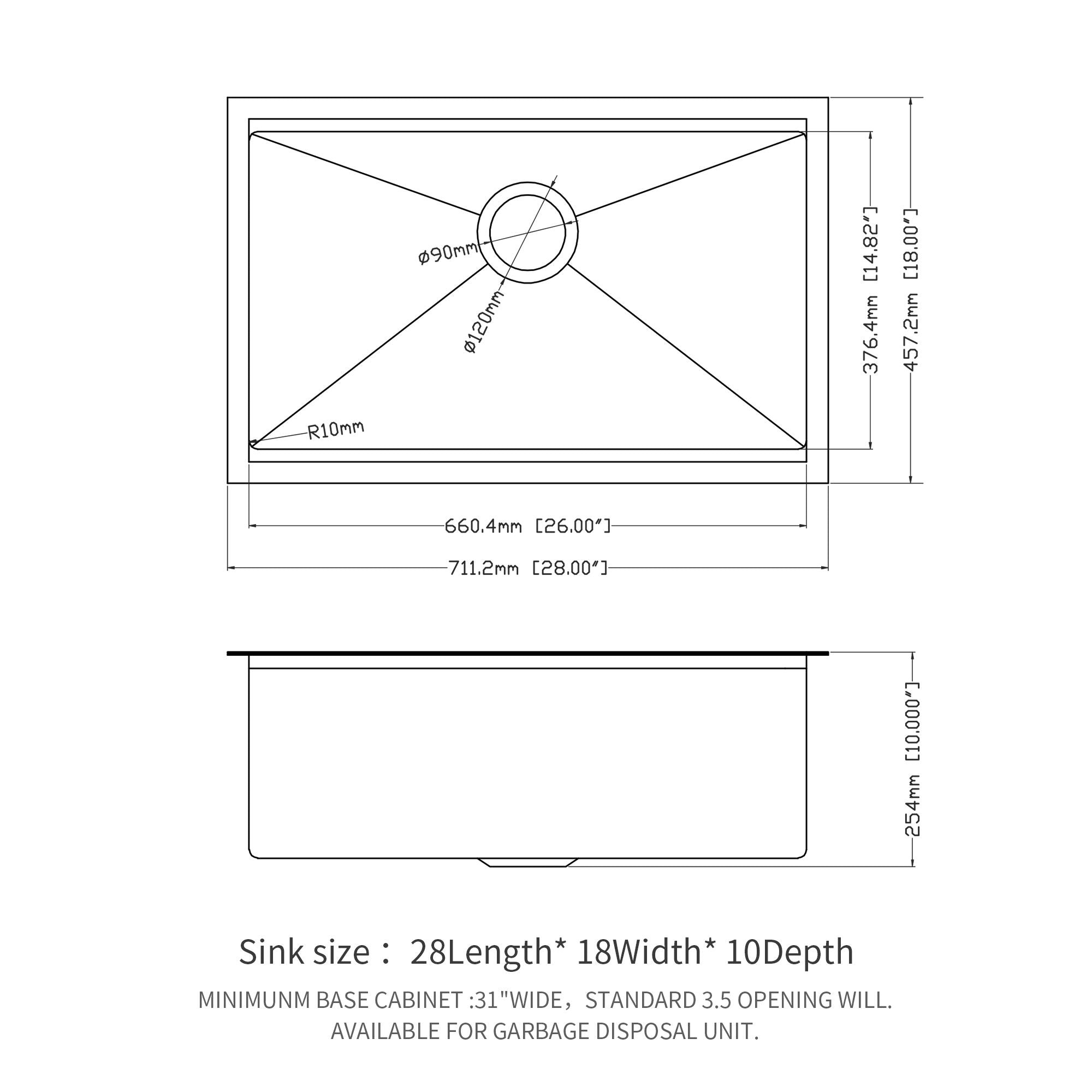 Workstation Kitchen Sink, Single Bowl Undermount 16 Gauge Stainless Steel - White by HouseOfZazla