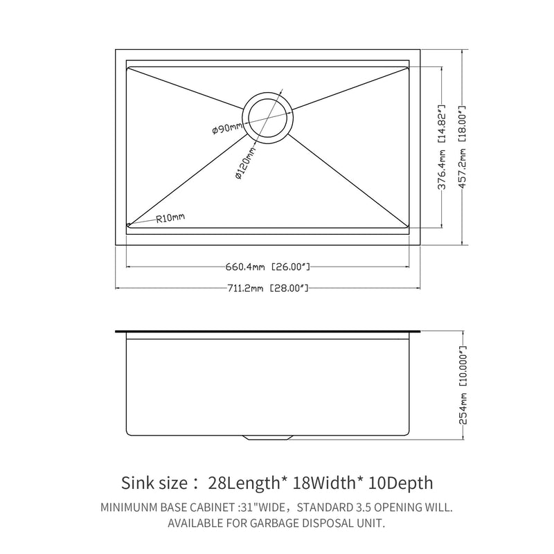 Workstation Kitchen Sink, Single Bowl Undermount 16 Gauge Stainless Steel - White by HouseOfZazla