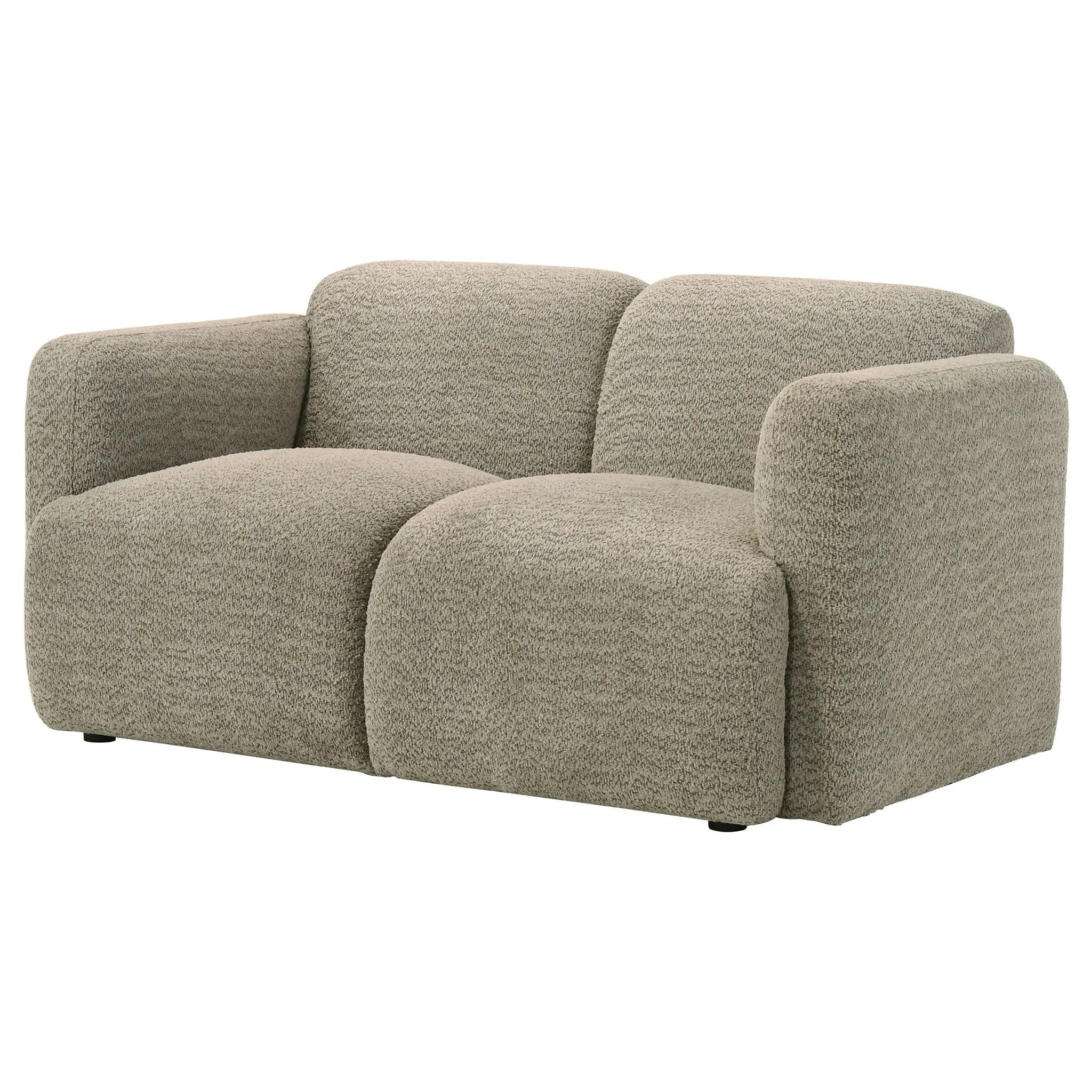 Dorset Fabric Upholstered Round Track Arm Loveseat Brown by Unique Piece Furniture