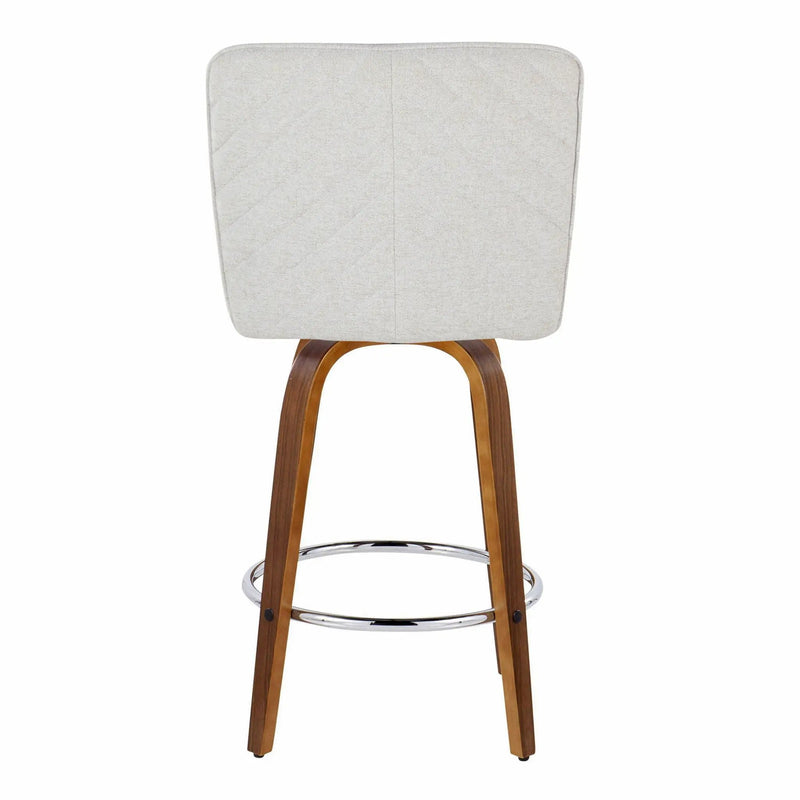 Henry - Contemporary Fixed Height Counter Stool With Swivel With Round Footrest (Set of 2) by HouseOfZazla
