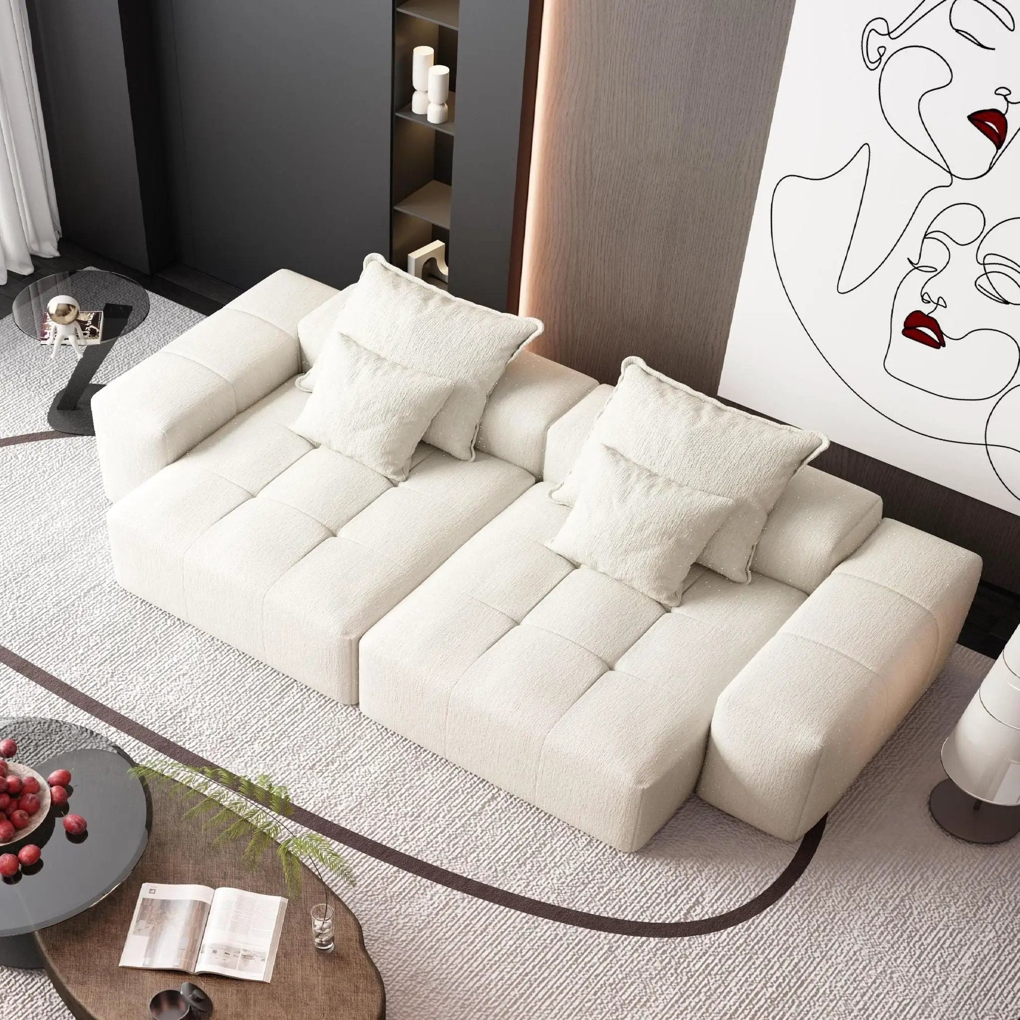Modern Oversized DIY Combination Modular Sectional Sofa With Pillows by HouseOfZazla