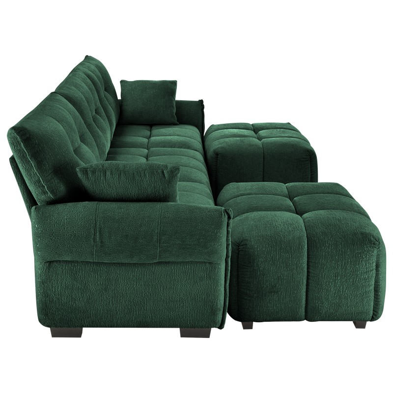 3 Seater Sofa Set With Ottoman And Throw Pillows by HouseOfZazla