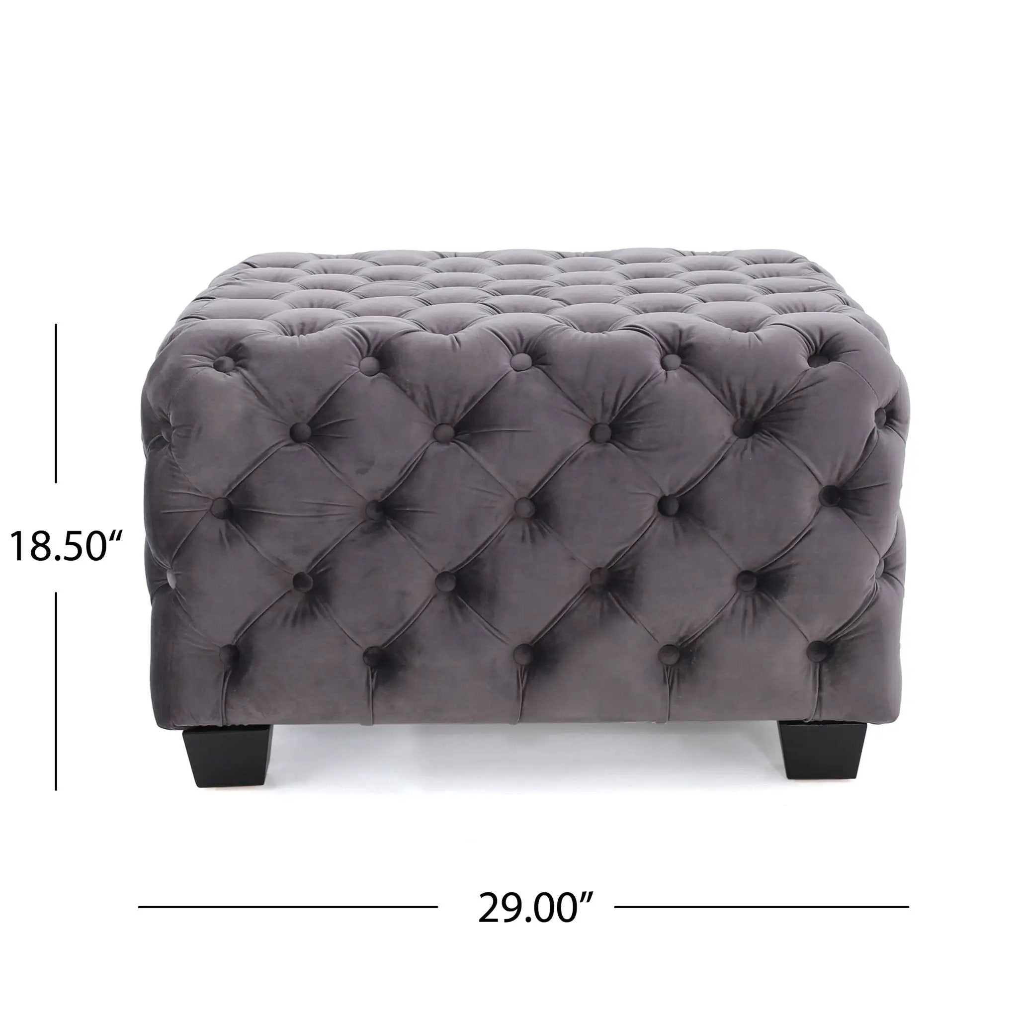 Modern Glam Ottoman with Upholstery and Button Tufted Design by HouseOfZazla
