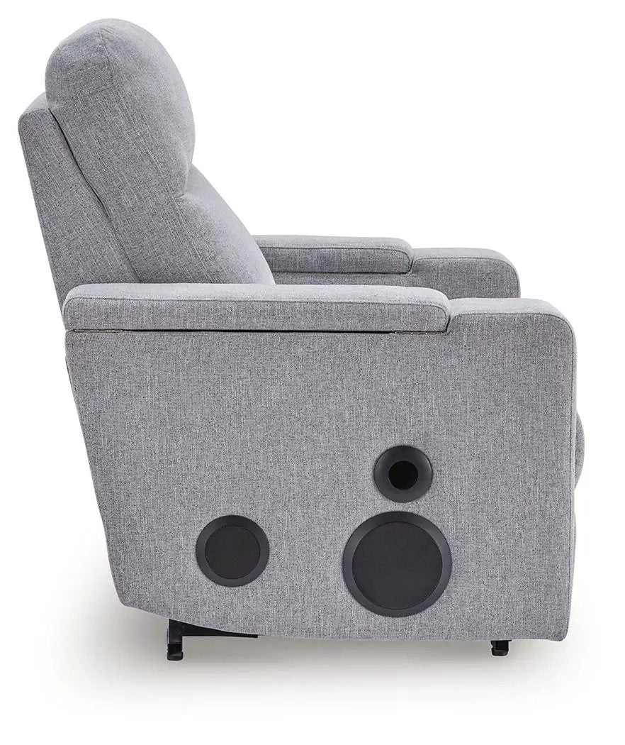 Pineland - Glider Power Recliner With Audio System - Pewter by Unique Piece Furniture