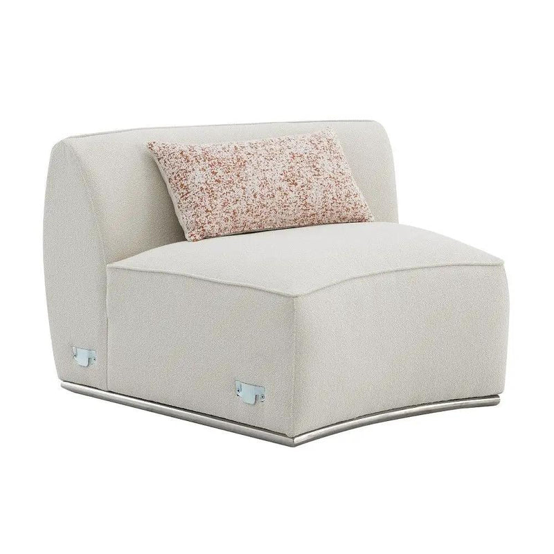 Sahara - Sectional Sofa With 3 Pillows - Beige Boucle by Unique Piece Furniture