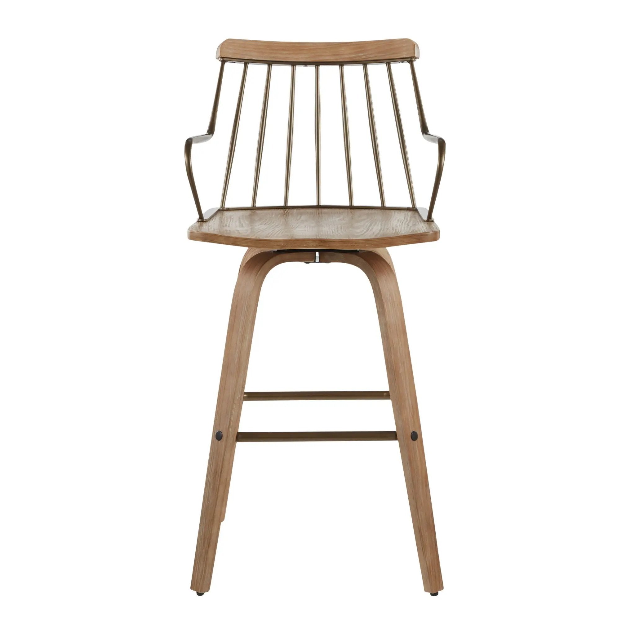 Preston - Farmhouse Counter Stool - White Washed / Antique Copper by Unique Piece Furniture