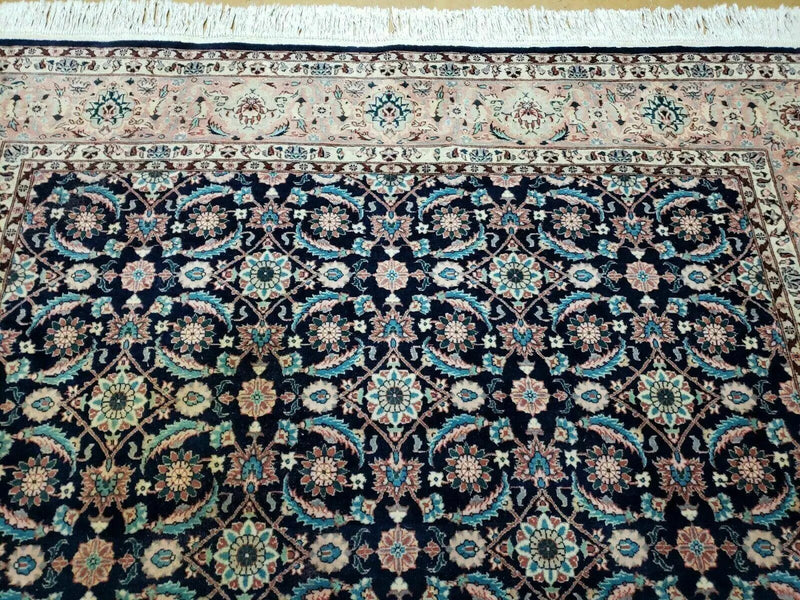 Square Indo Persian Rug 6x6, Hand Knotted, Wool, Allover Pattern by Jewel Rugs