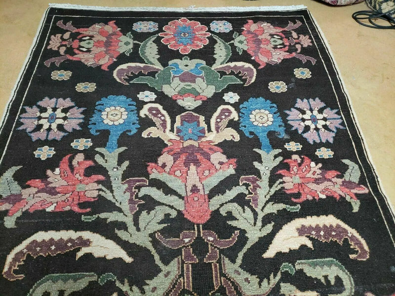 4' 5" X 16' 1" Antique Karabagh Caucasian Rug Handmade Wool Carpet Organic Dye by Jewel Rugs