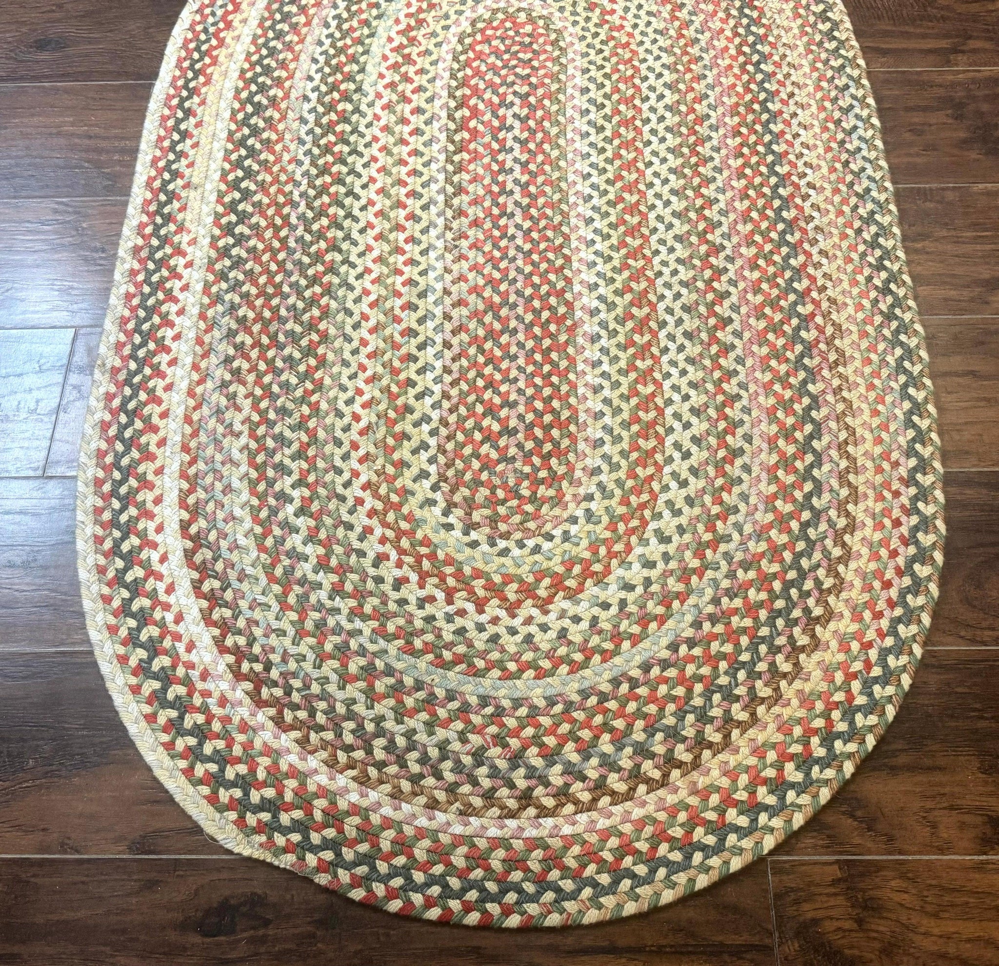 Braided American Oval Rug 3x5, Multicolor, Hand Braided by Jewel Rugs