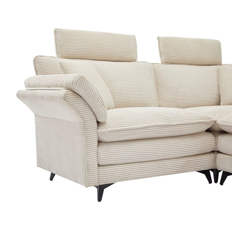 Modern Deep Seat Sectional Sofa With Ottoman by HouseOfZazla