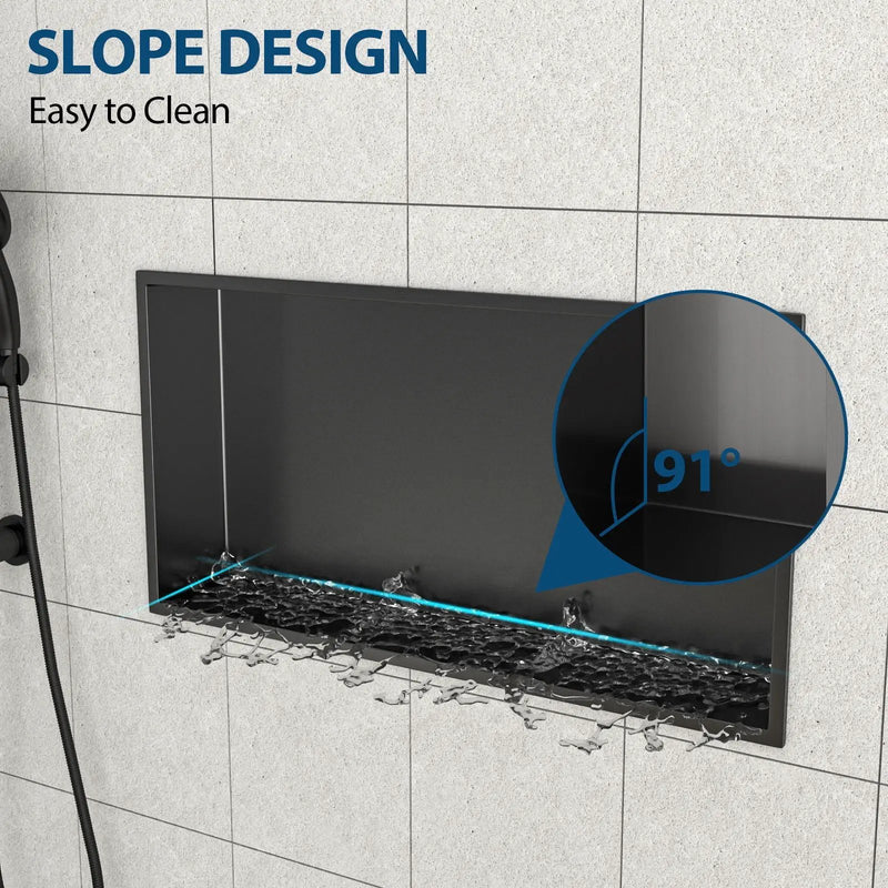 Stainless Steel Shower Niche With Seamless Design For Bathroom Storage by HouseOfZazla