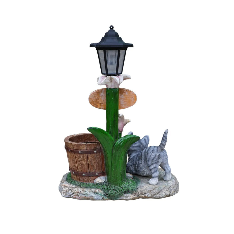 Lying Cat Solar Planter Garden Decor by HouseOfZazla