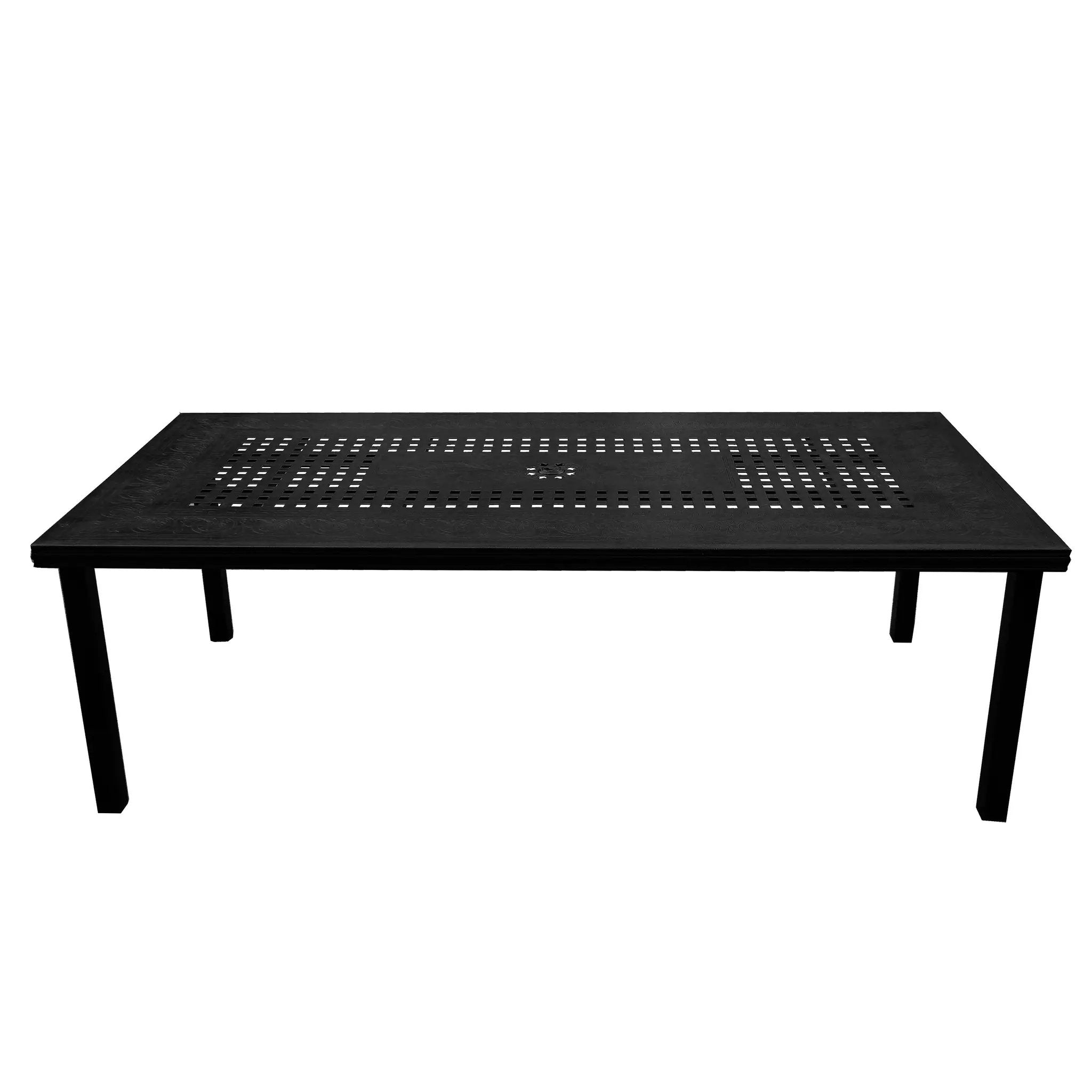 Traditional Outdoor Aluminum 95-in Rectangle Large Patio Dining Table by Sharicks