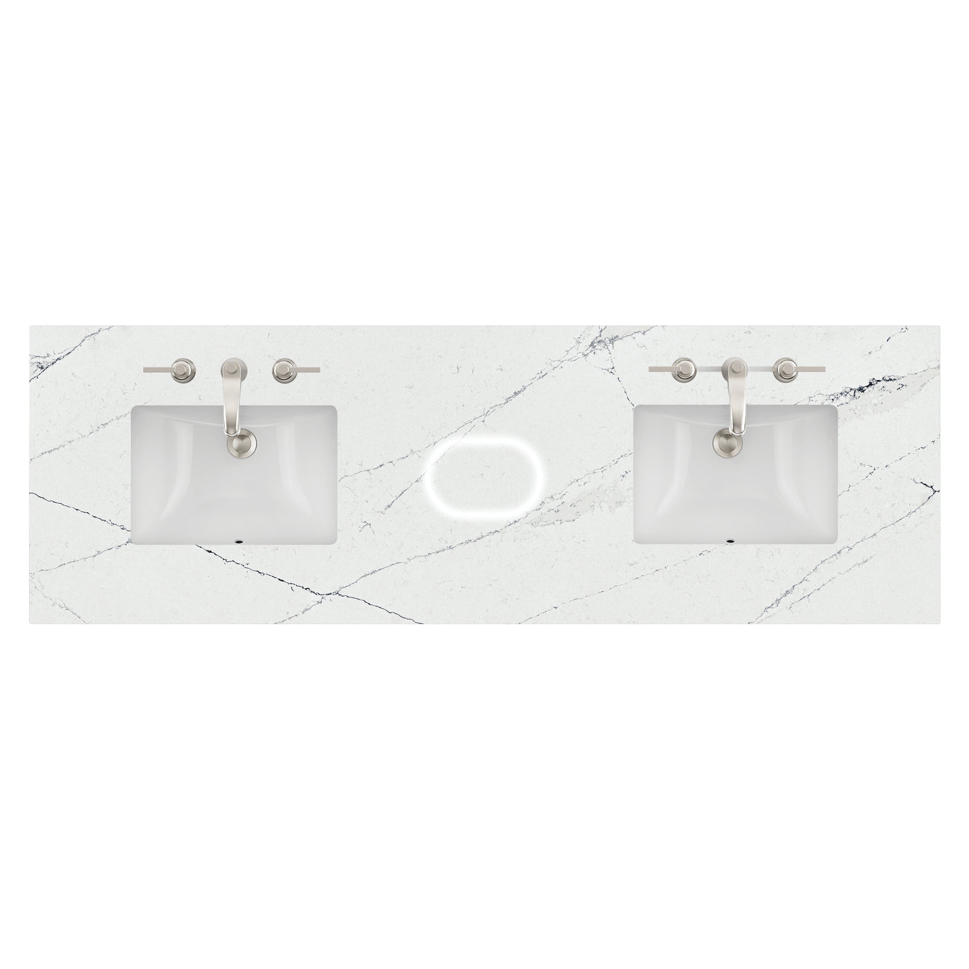 James Martin 72" Double Vanity Top with Ethereal Noctis (Silestone, FreePower) countertop