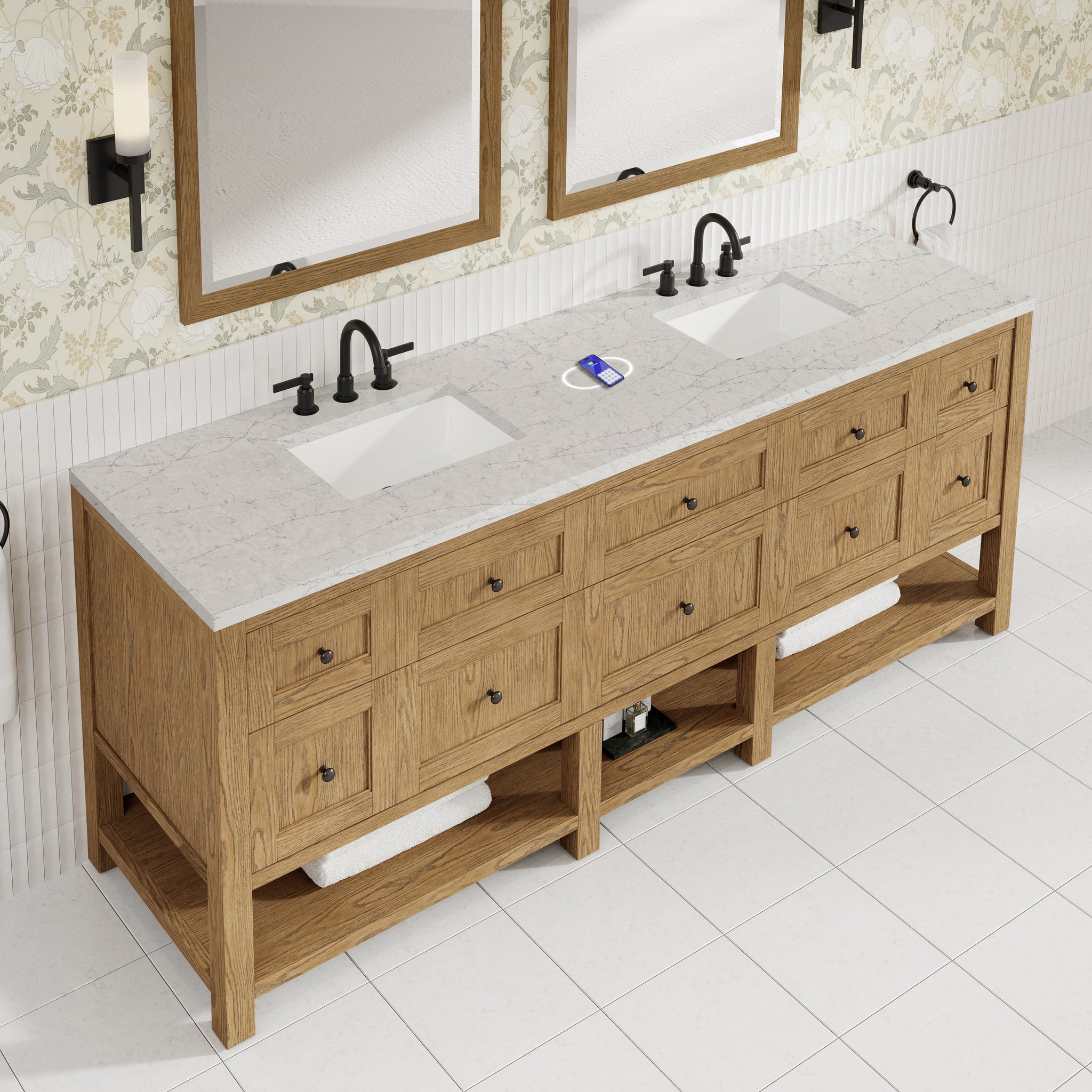 James Martin Breckenridge 84" Double Bathroom Vanity, Light Natural Oak, view 27