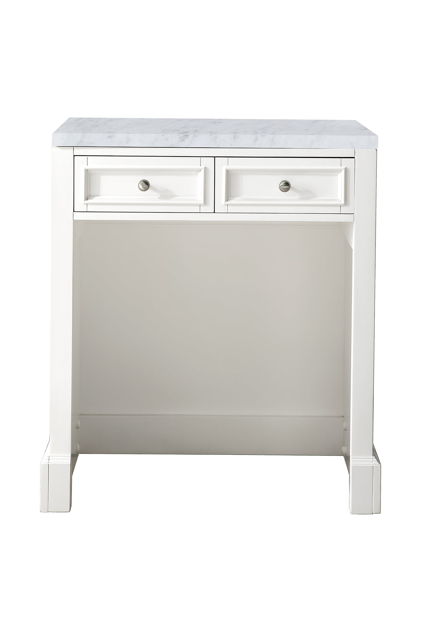 James Martin De Soto 30" Countertop Unit, Bright White with Carrara White countertop