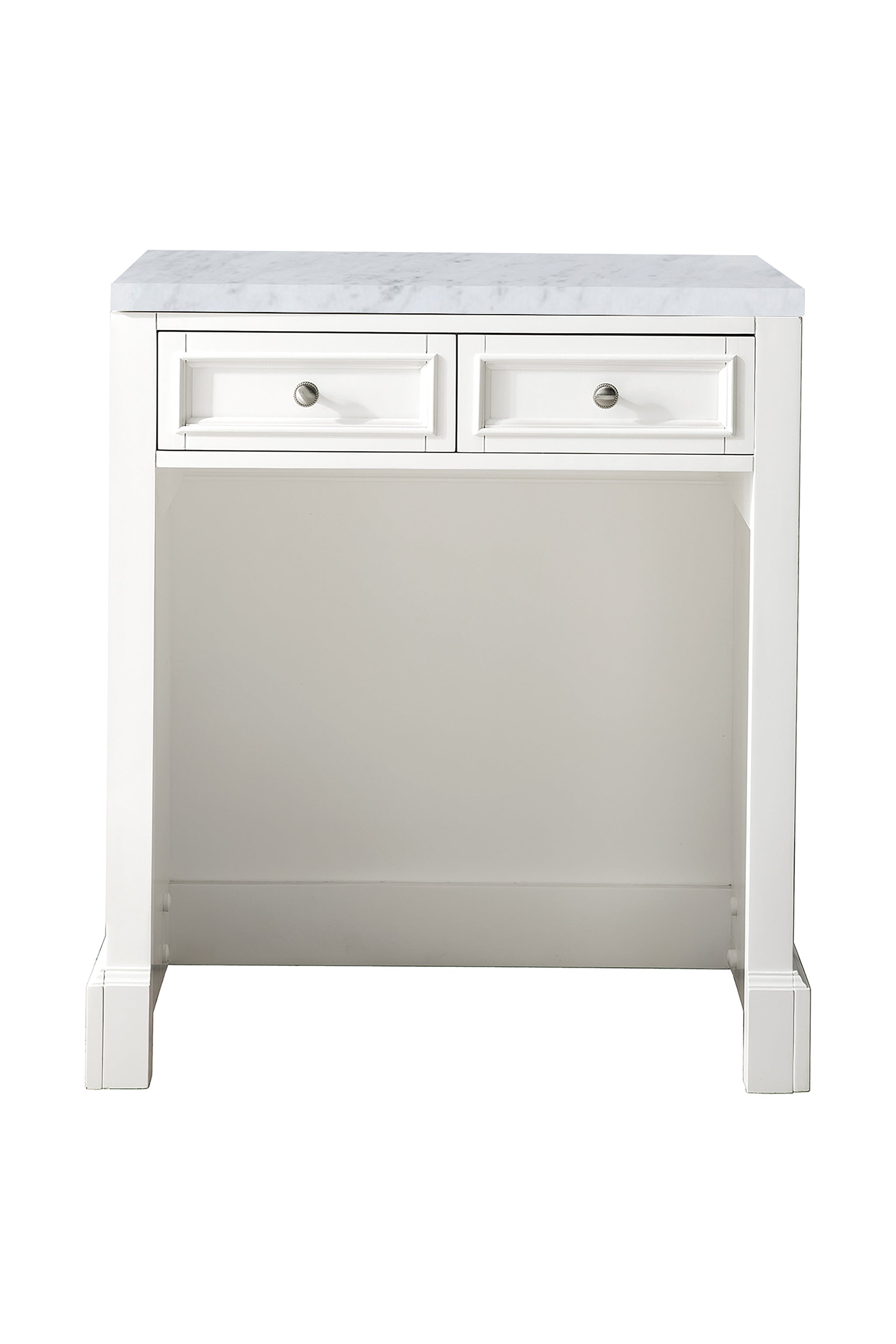 James Martin De Soto 30" Countertop Unit, Bright White with Carrara White countertop