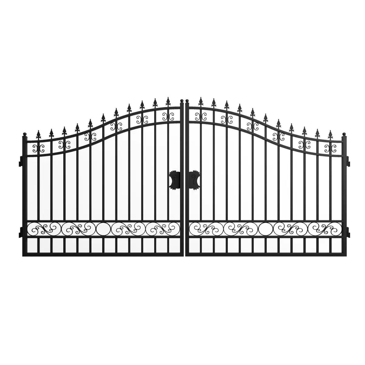 14x8 ft Steel Dual Swing Driveway Gate by Chery Industrial