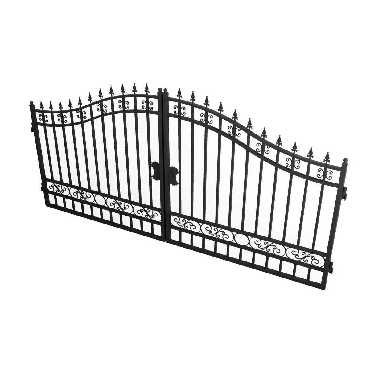 14x8 ft Steel Dual Swing Driveway Gate by Chery Industrial