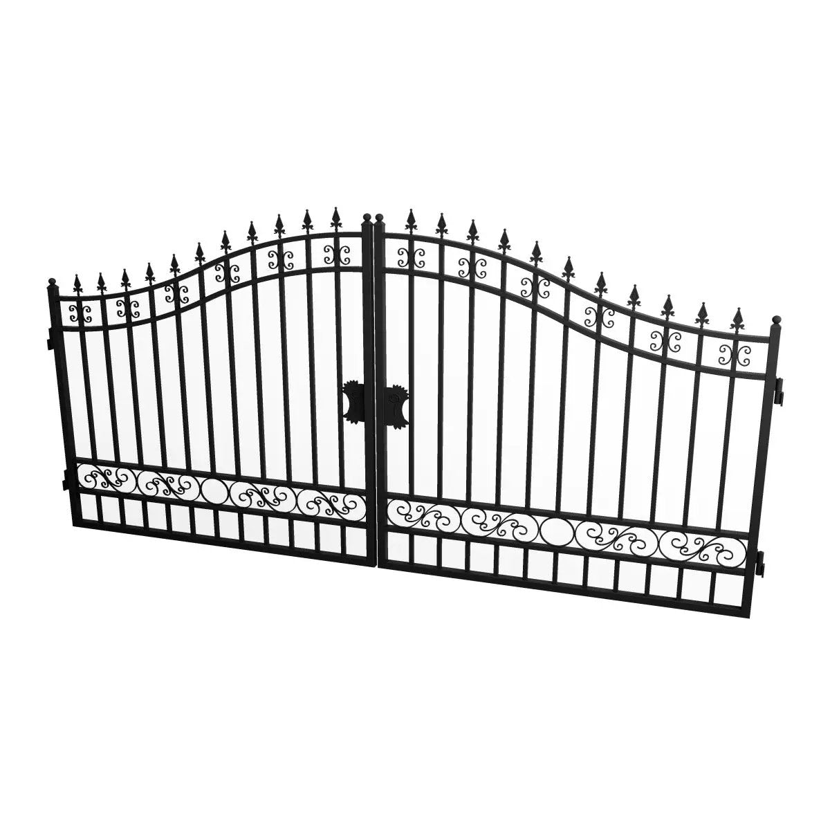 14x8 ft Steel Dual Swing Driveway Gate by Chery Industrial