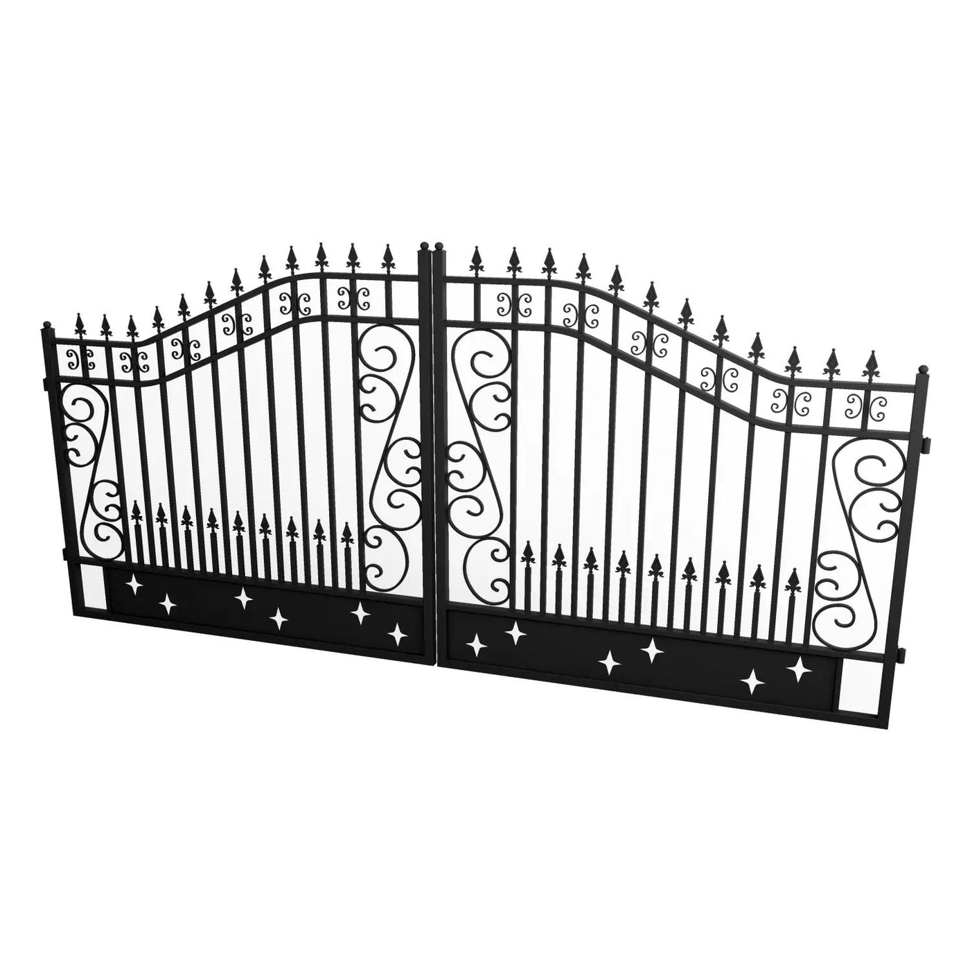 14x8 ft Steel Dual Swing Driveway Gate by Chery Industrial