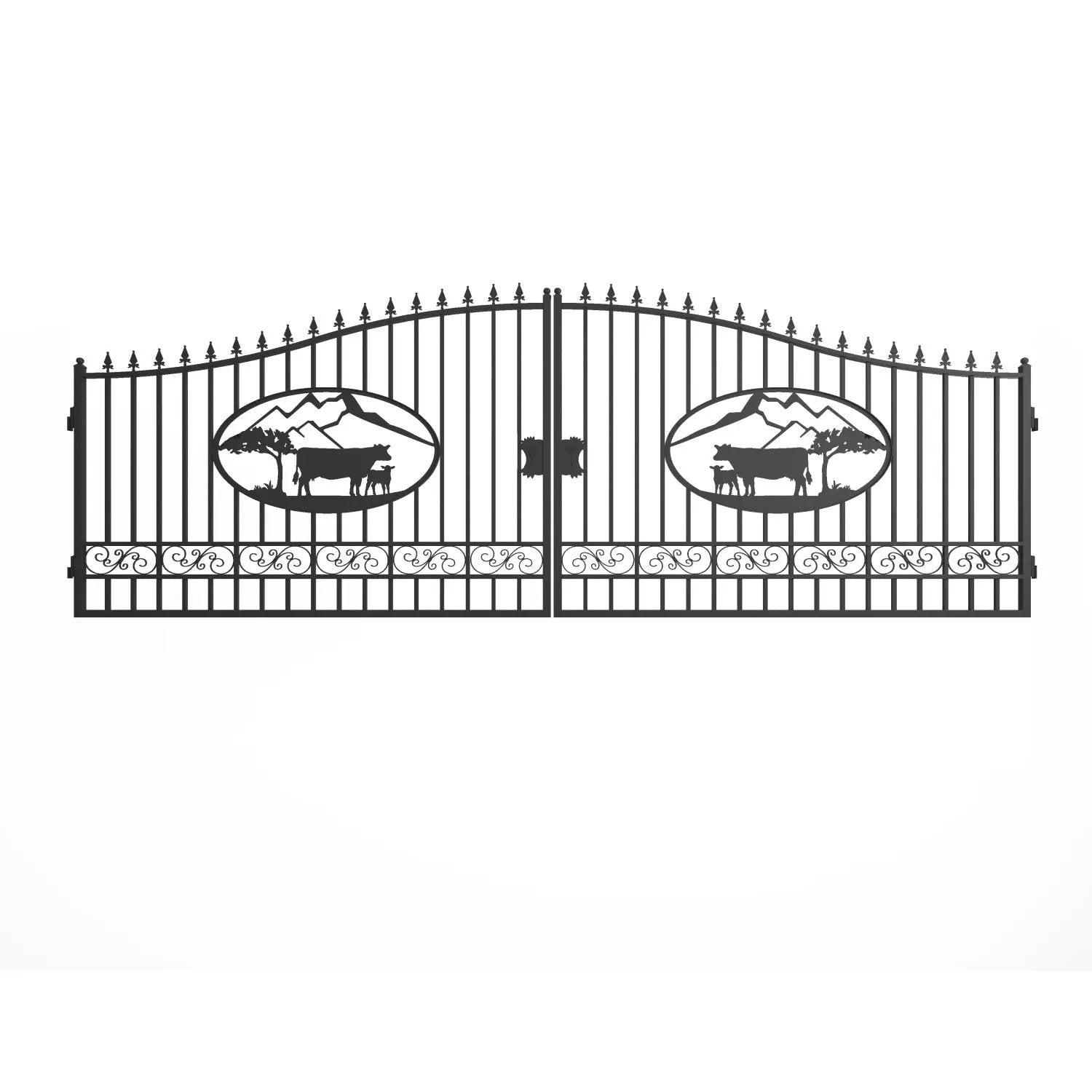 20x8 ft Steel Dual Swing Driveway Gate by Chery Industrial