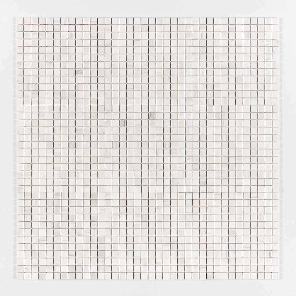 Bianco Dolomiti Honed 1x1 Marble Mosaics 12x12 Marble Honed 12x12 Mosaics — 1