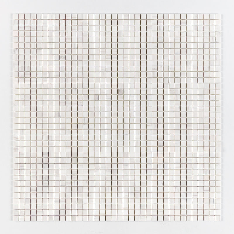 Bianco Dolomiti Honed 1x1 Marble Mosaics 12x12 Marble Honed 12x12 Mosaics — 1