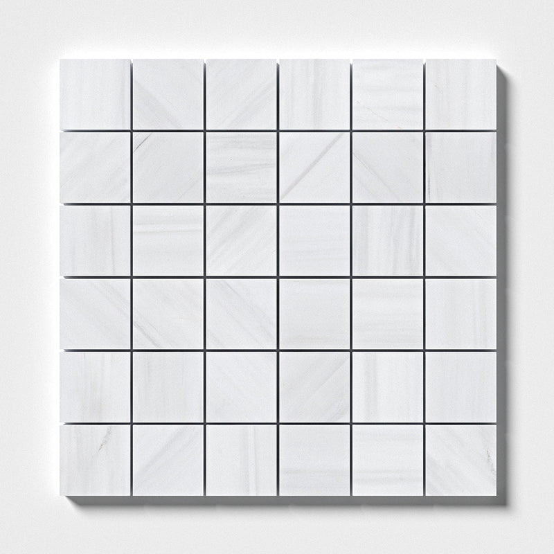 Bianco Dolomiti Honed 2x2 Marble Mosaics 12x12 Marble Honed 12x12 Mosaics