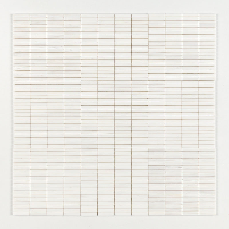 Bianco Dolomiti Honed 5/8x3 Marble Mosaics 12x12 Marble Honed 12x12 Mosaics — 1