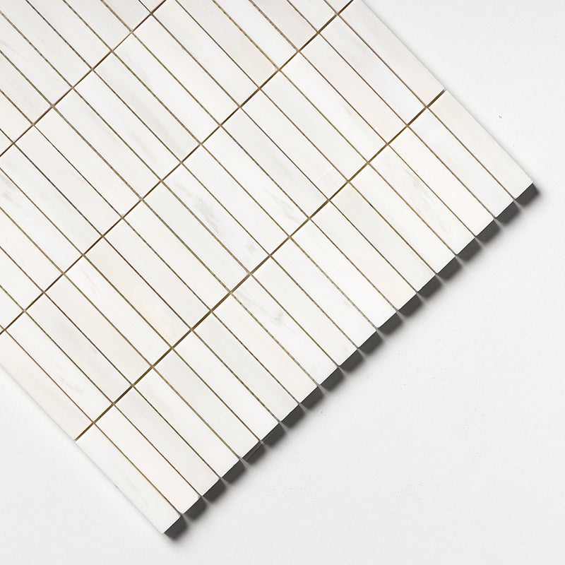 Bianco Dolomiti Honed 5/8x3 Marble Mosaics 12x12 Marble Honed 12x12 Mosaics — 3