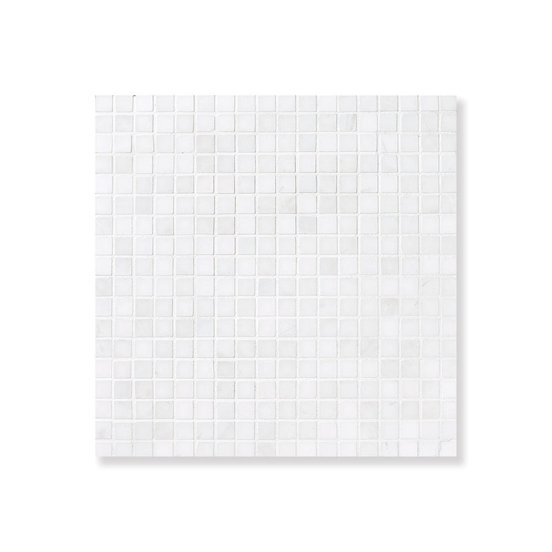 Bianco Dolomiti Honed Staggered Joint 5/8x5/8 Marble Mosaics 12x12 Marble Honed 12x12 Mosaics
