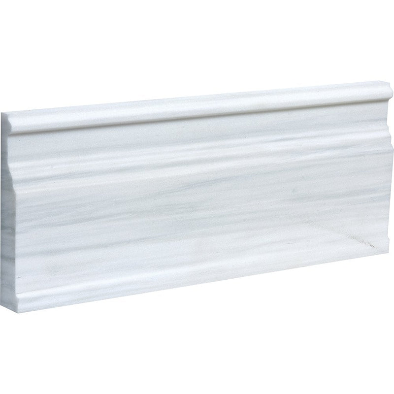 Bianco Dolomiti Honed Base Marble Moldings 5 1/16x12 Marble Honed 6x12 Moldings