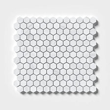 Bianco Dolomiti Honed Hexagon 1x1 Marble Mosaics 11 1/2x12 1/4