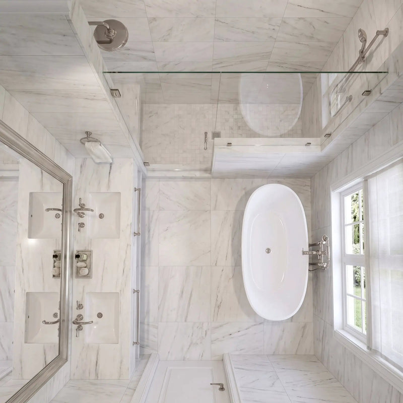 Bianco Dolomiti Honed Marble Tiles 12x24 by Stonetiledepot