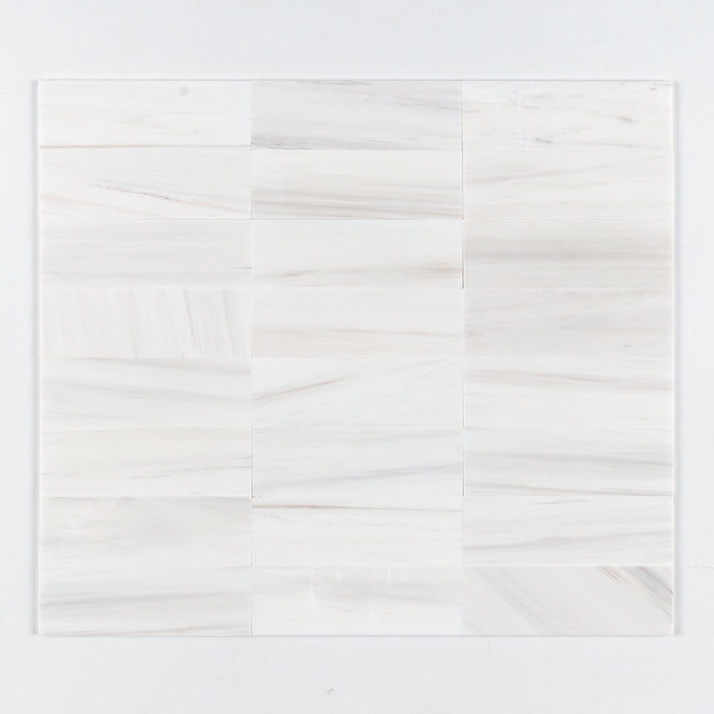 Bianco Dolomiti Honed Subway Marble Tiles 4x12 Marble Honed 4x12 Tiles — 1
