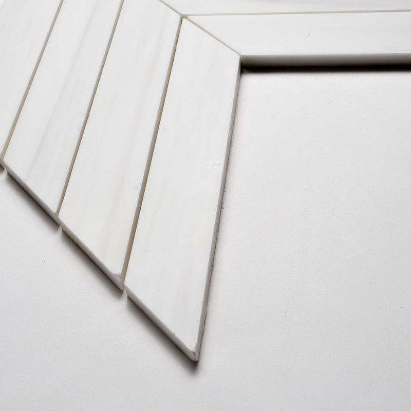 Bianco Dolomiti Honed Trapeze Marble Mosaics 10x13 Marble 14x14 Mosaics — 2