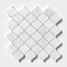 Bianco Dolomiti Polished Arabesque Marble Mosaics 12x12
